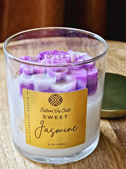 Sweet Jasmine Candle – Handmade Floral Design in Gift Box | Custom By Coits