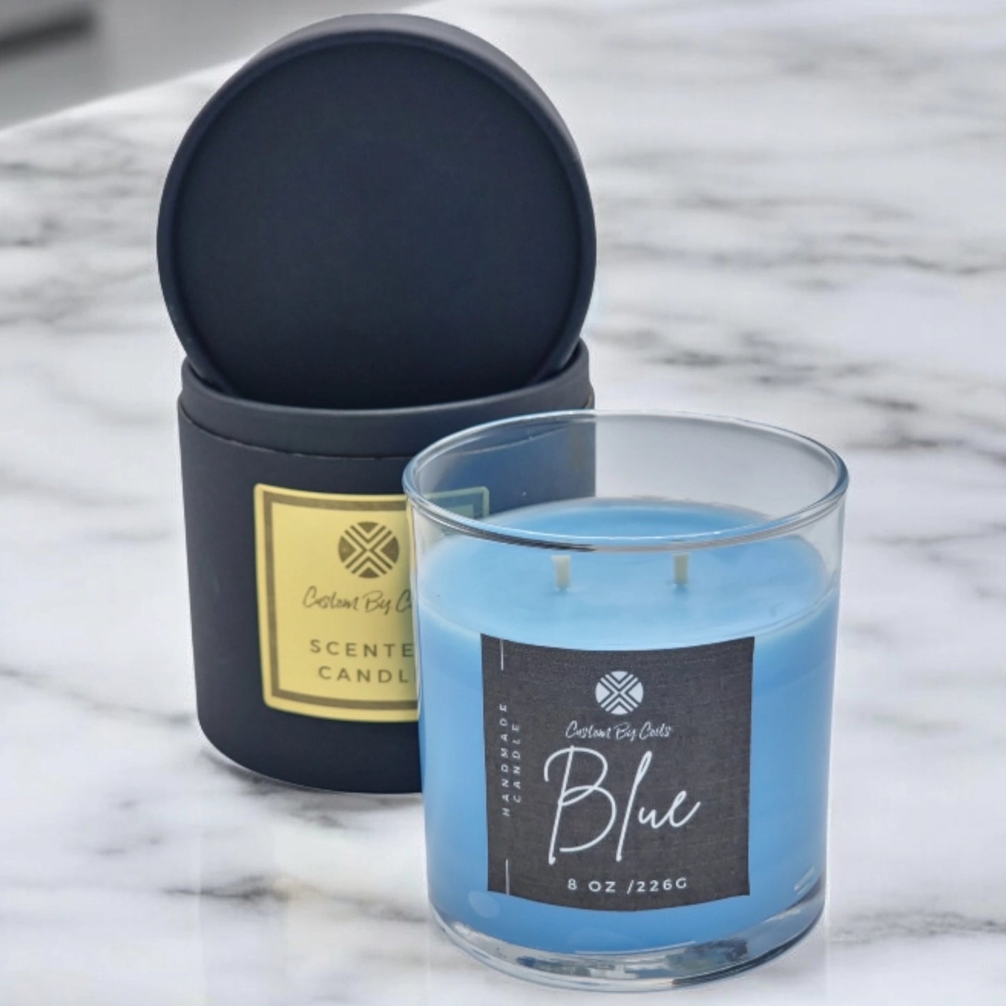 Blue - Masculine Scented Candle by Custom By Coits | Premium, Bold Fragrance