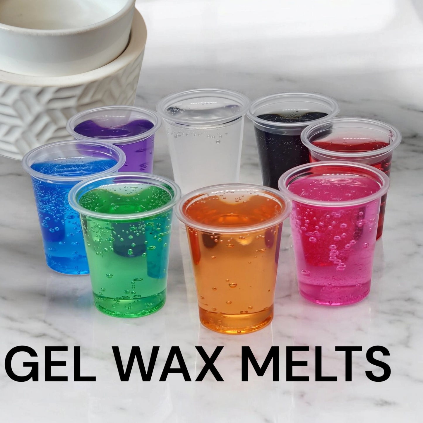 Custom By Coits Gel Wax Melts in a 1 oz container, compatible with electric wax warmers. Long-lasting scents with easy cleanup. Variety of fragrances.