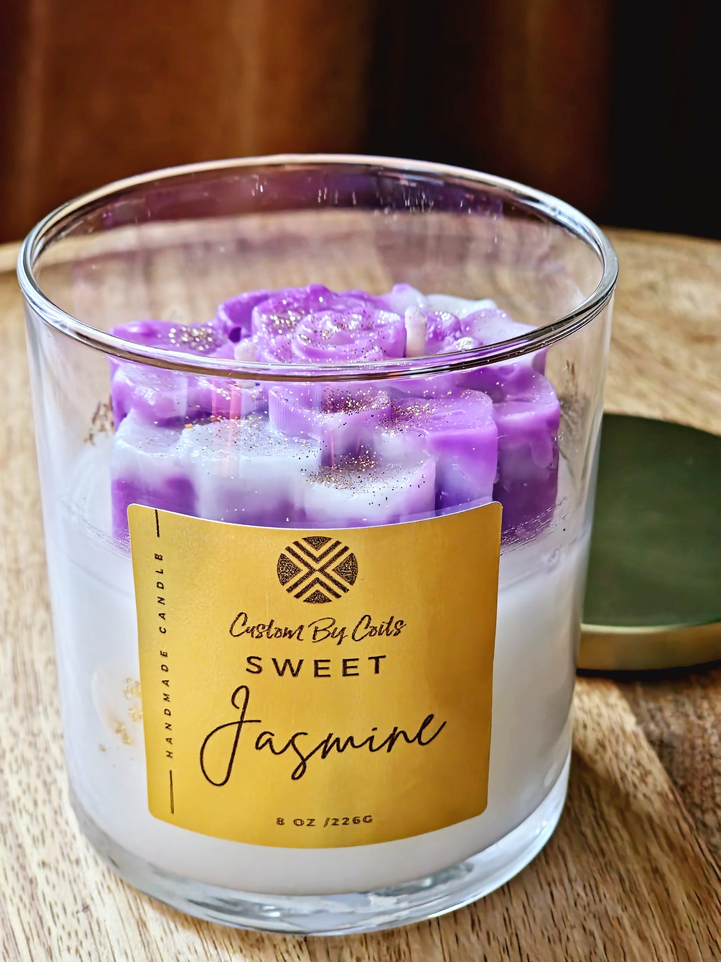 Sweet Jasmine Candle – Handmade Floral Design in Gift Box | Custom By Coits