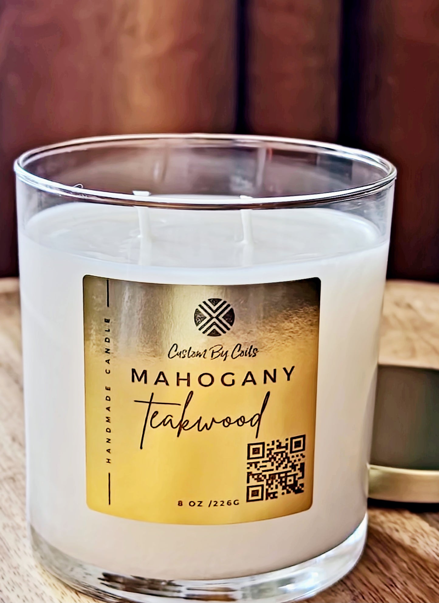 Mahogany Teakwood Candle – Bold, Luxurious Scent | Custom By Coits